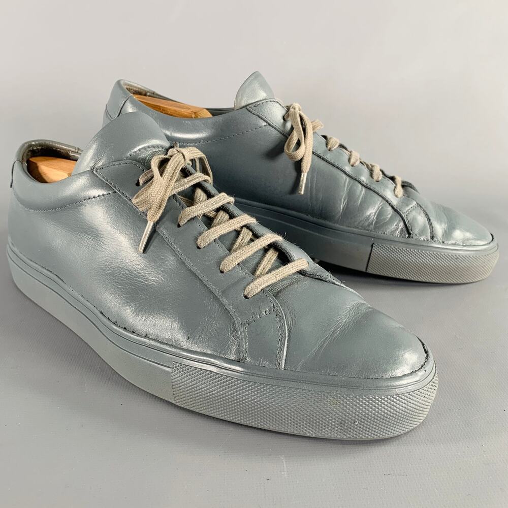 COMMON PROJECTS Size 10 Grey Leather Low Top Sneakers